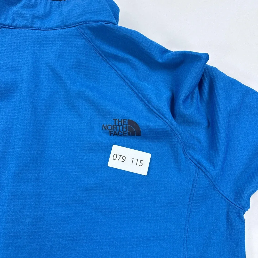 The North Face Borod 1/4 Zip Grid Fleece Pullover Mens XL Hyper Blue Hiking